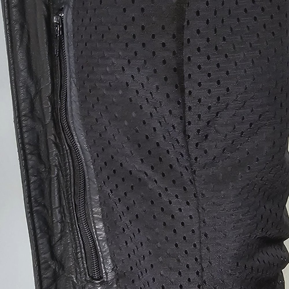 HARLEY DAVIDSON black VEST motorcycle GENUINE LEATHER pockets ZIPPER biker ORANG - Picture 13 of 15